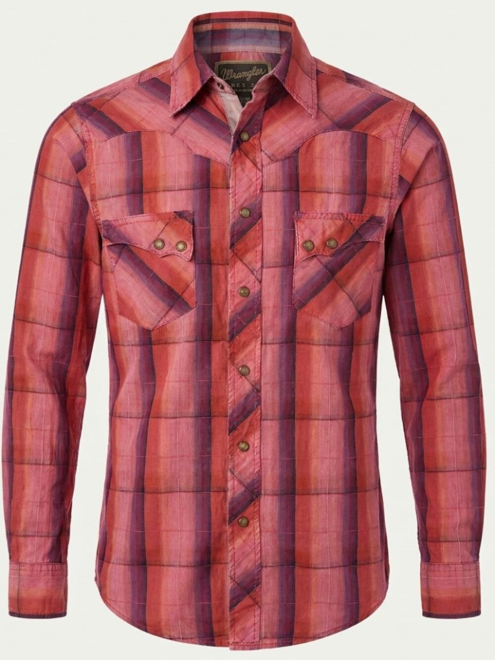 Wrangler Retro Women's Long Sleeve Western Snap Plaid Shirt Red Size S
